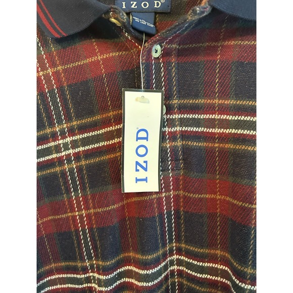 Izod Long Sleeved Flannel Polo - Size L - New with Tags - Picture 5 of 7